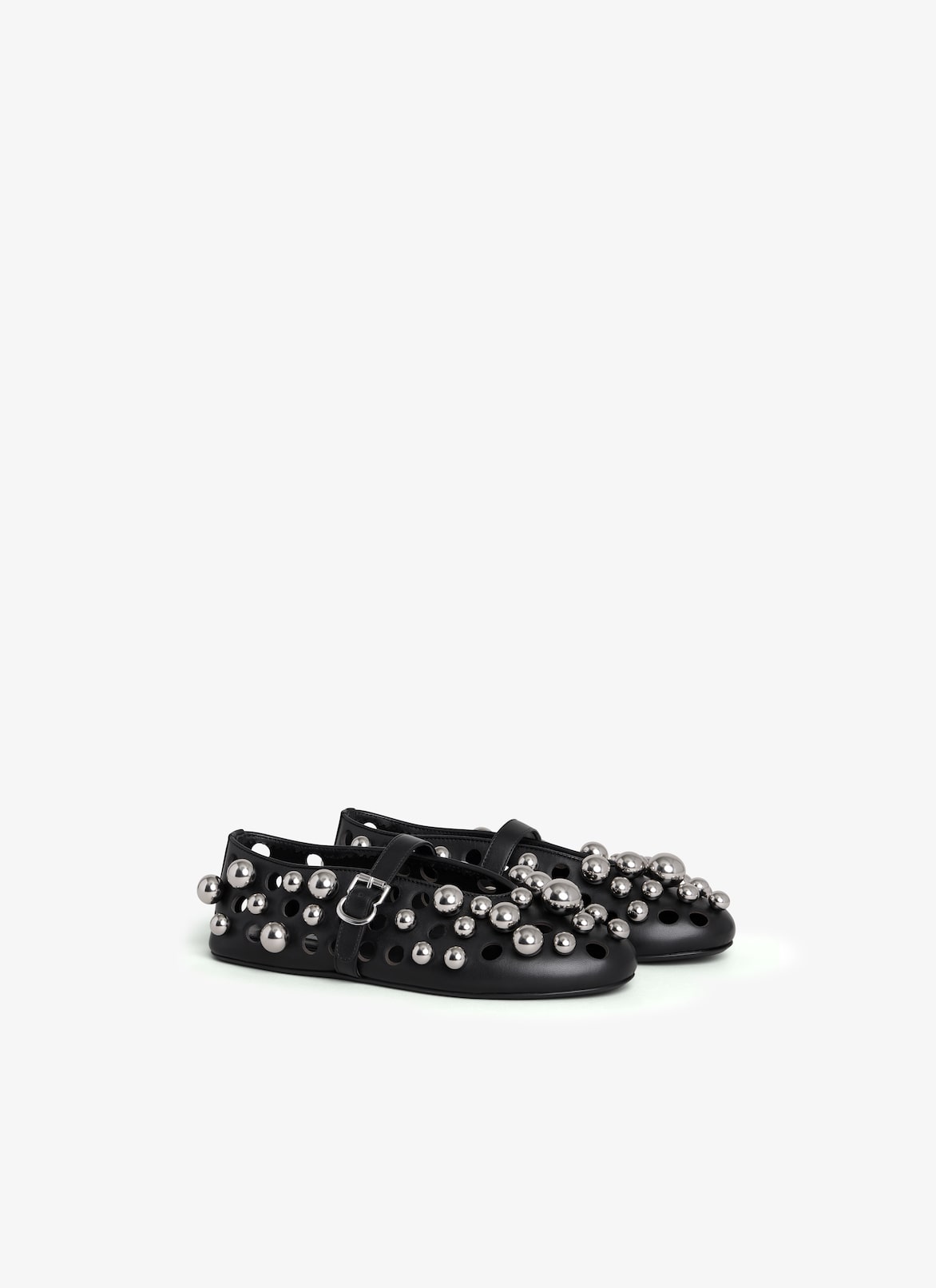 BALLET FLATS WITH SPHERES ON LAMBSKIN ALAÏA BLACK BALLET FLATS WITH SPHERES ON LAMBSKIN